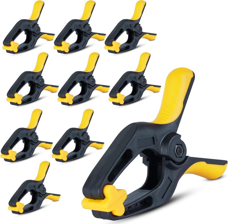 Wicify 10 Pack Heavy Duty Clamps - 4 Inch Clamps for Ballon Arch with textured handles - Heavy Duty Clips for Backdrop, Photography and Home Improvement - Image 1